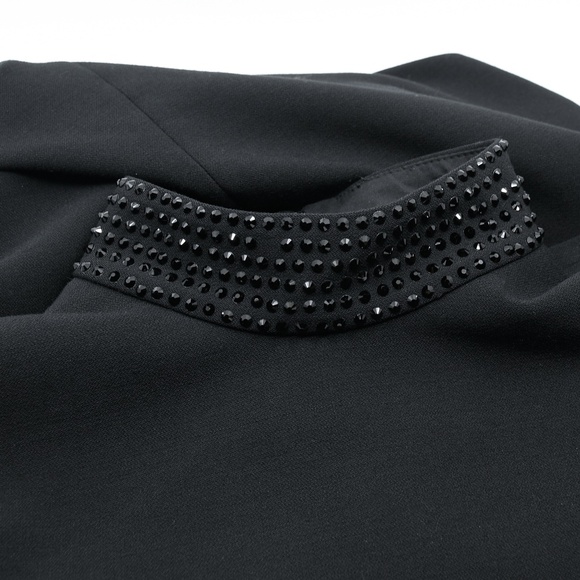 JUDITH & CHARLES Sleeveless Little Black Dress with Studded Collar - Picture 7 of 13